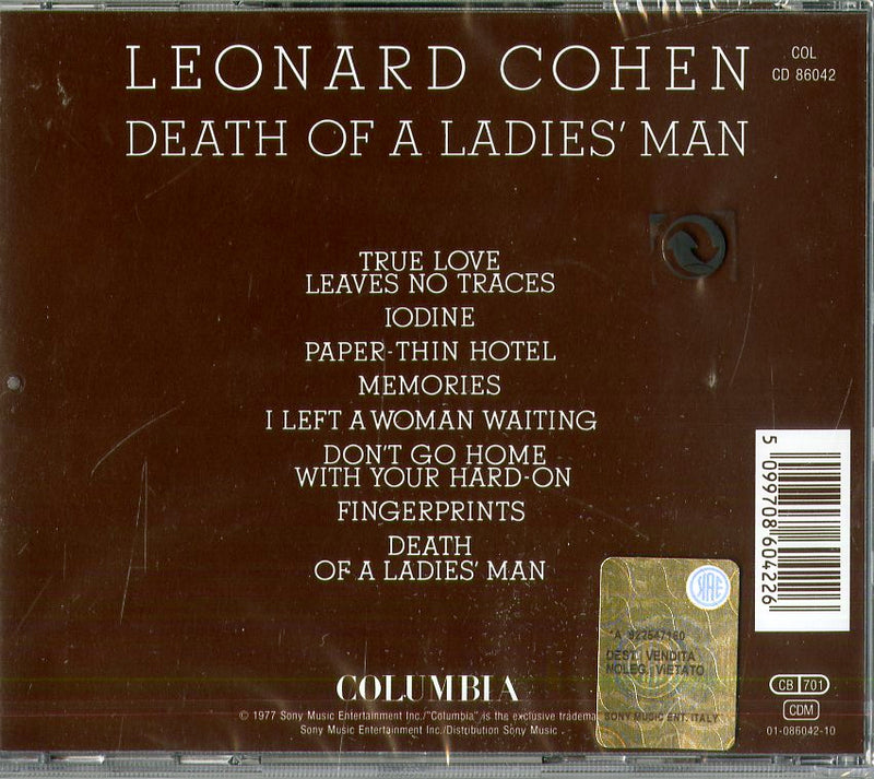 Cohen Leonard - Death Of A Ladies' Man Cd 5099708604226