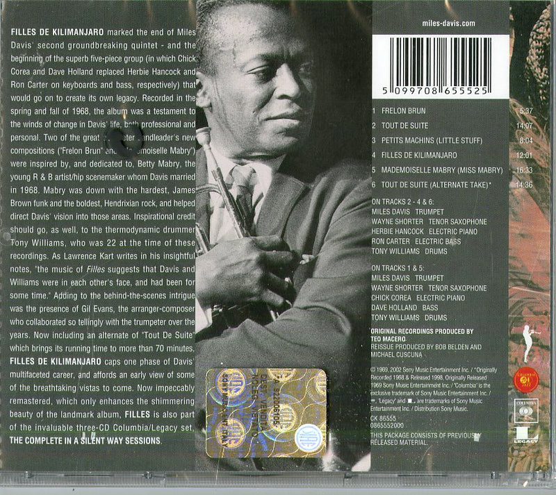 Davis Miles - Filles De Kilimanjaro Cd 5099708655525