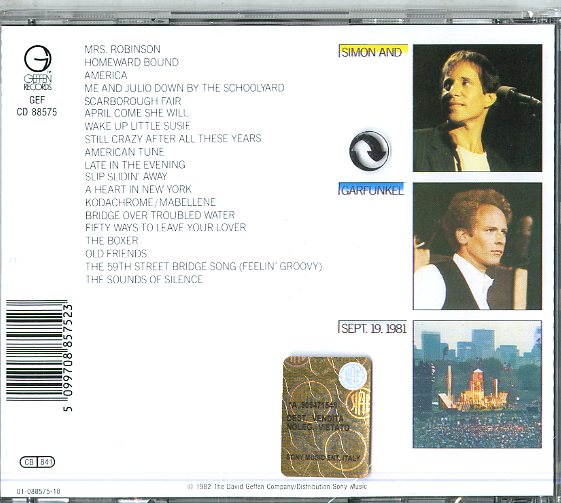 Simon & Garfunkel - The Concert In Central Park Cd 5099708857523