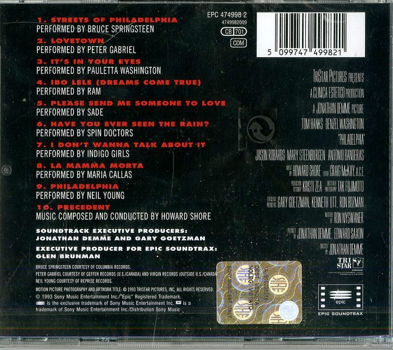 O.S.T.-Philadelphia - Philadelphia Cd 5099747499821