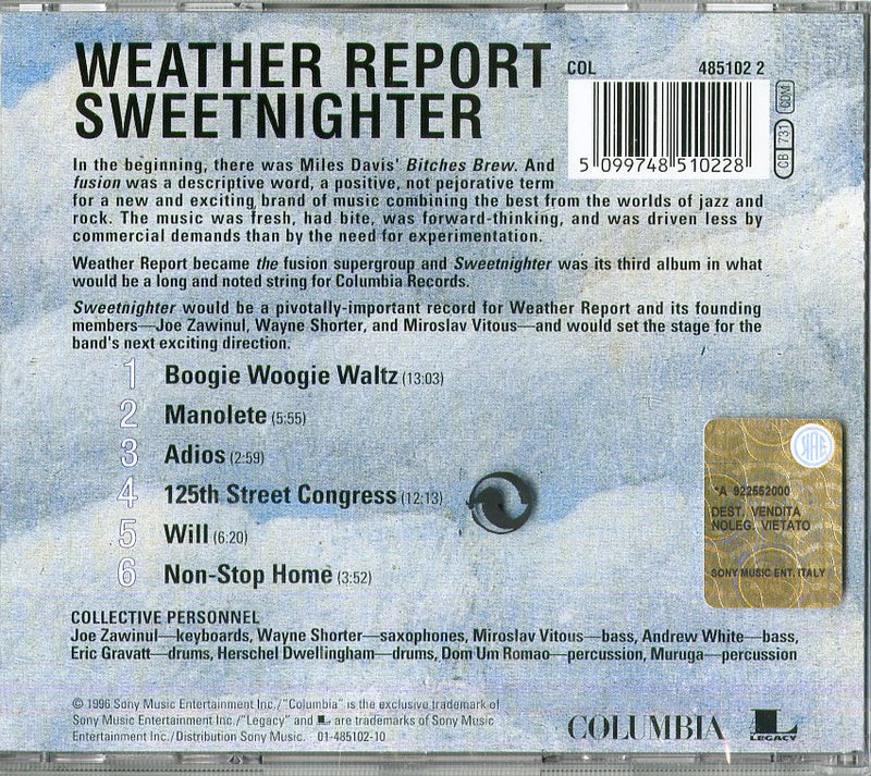 Weather Report - Sweetnighter Cd 5099748510228