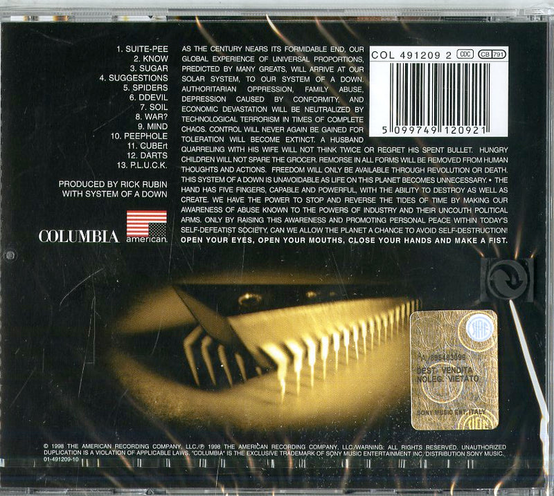 System Of A Down - System Of A Down Cd 5099749120921