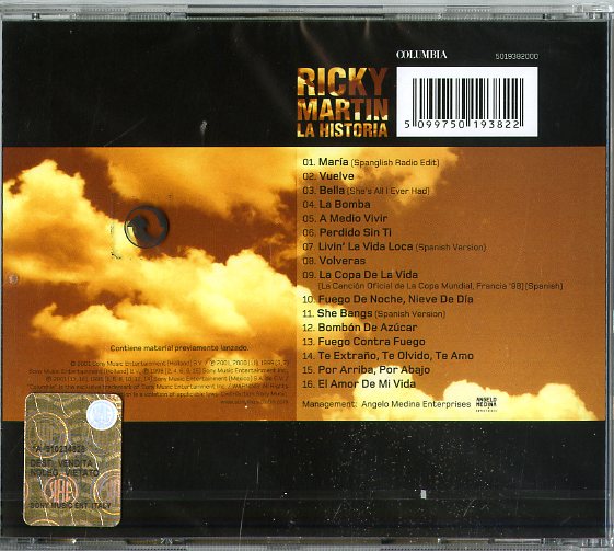 Martin Ricky - La Historia Greatest Hits/Spanish V Cd 5099750193822