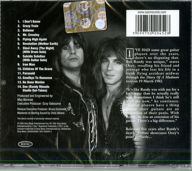 Osbourne Ozzy - Tribute Cd 5099750204528