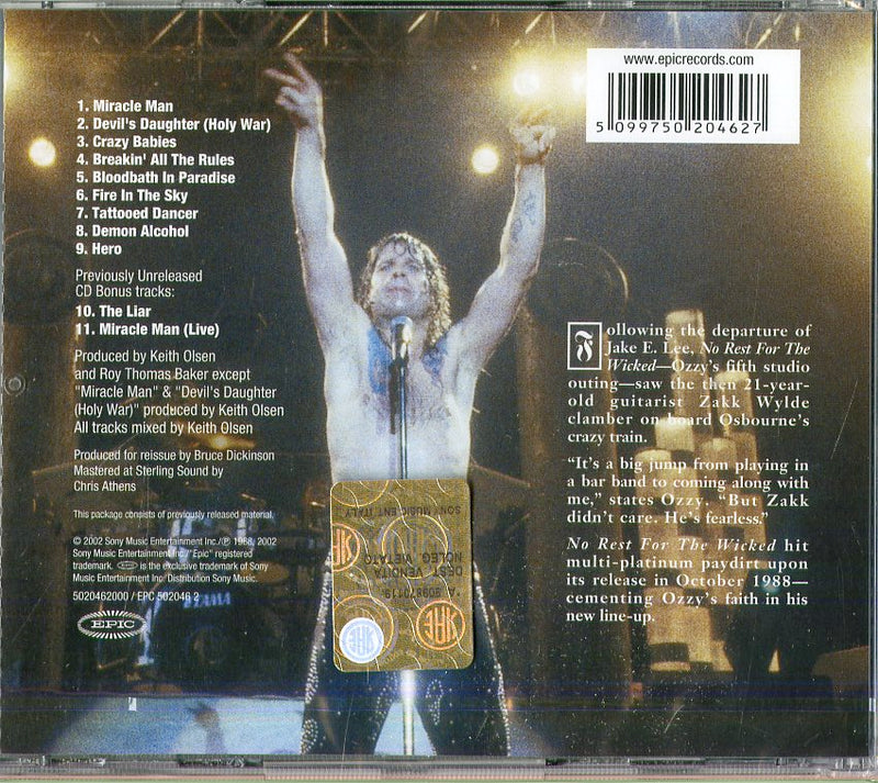 Osbourne Ozzy - No Rest For The Wicked Cd 5099750204627