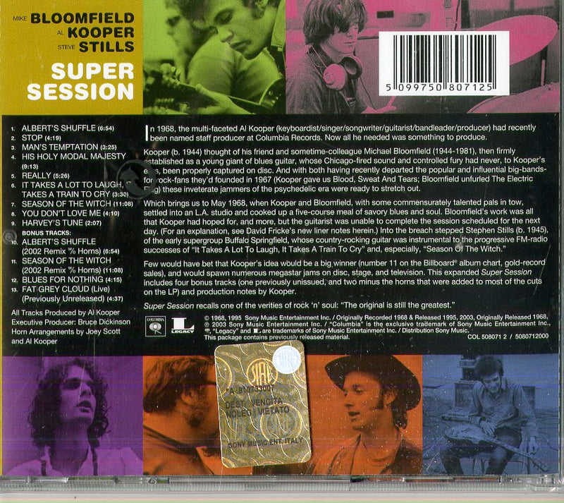 Bloomfield, Kooper, Stills - Super Session Cd 5099750807125