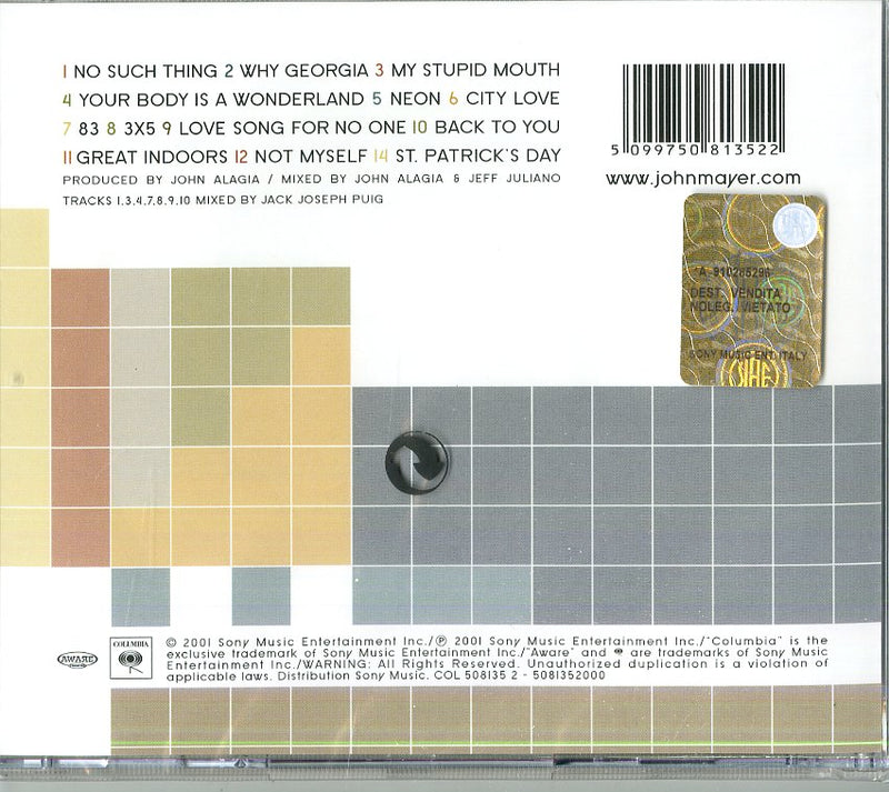 Mayer John - Room For Squares Cd 5099750813522