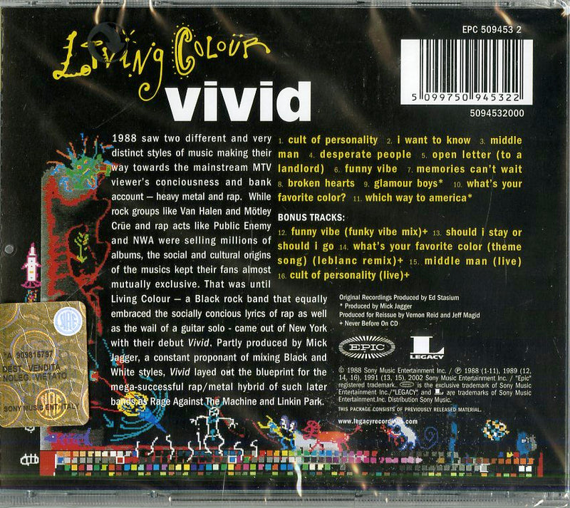 Living Colour - Vivid Cd 5099750945322