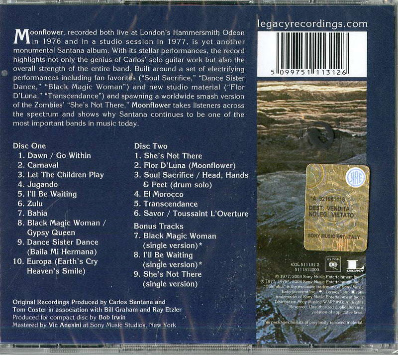 Santana - Moonflower Cd 5099751113126