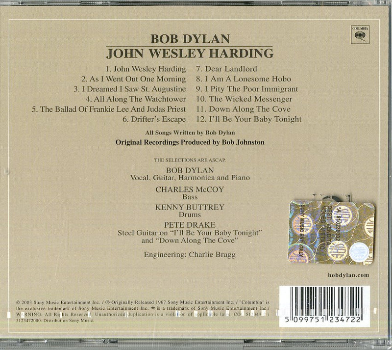 Dylan Bob - John Wesley Harding CD 5099751234722