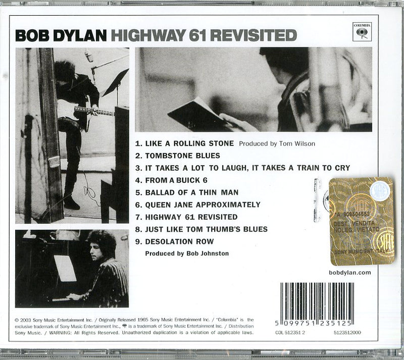 Dylan Bob - Highway'61 Revisited Cd 5099751235125