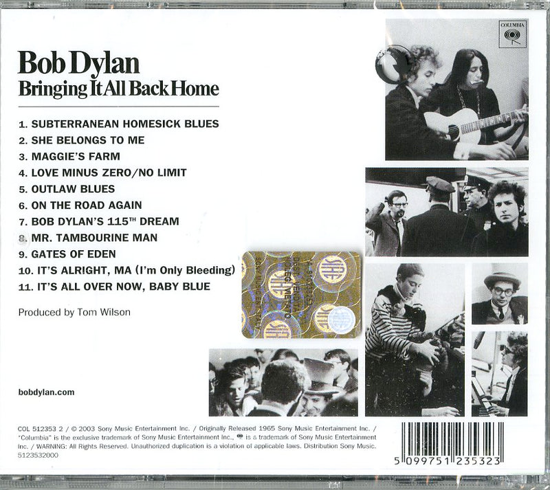Dylan Bob - Bringing It All Back Home Cd 5099751235323