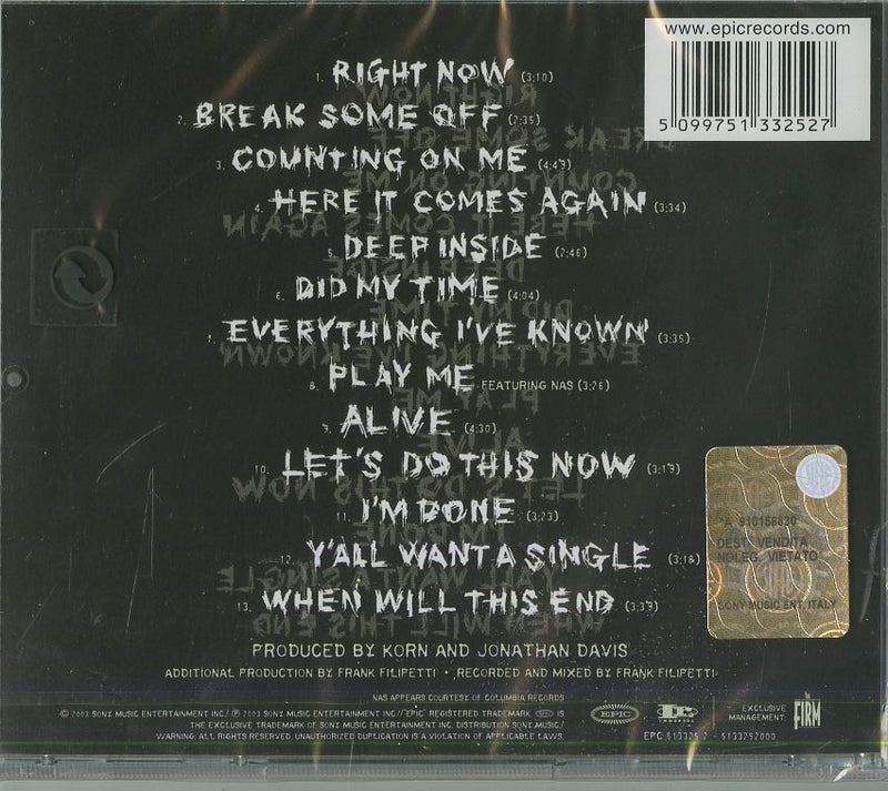 Korn - Take A Look In The Mirror Cd 5099751332527