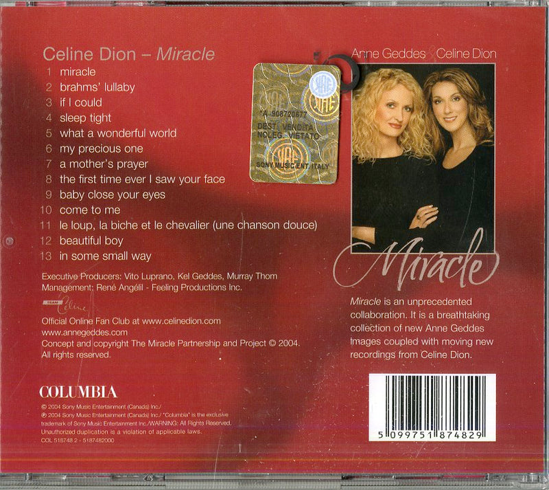 Dion Celine - Miracle CD 5099751874829