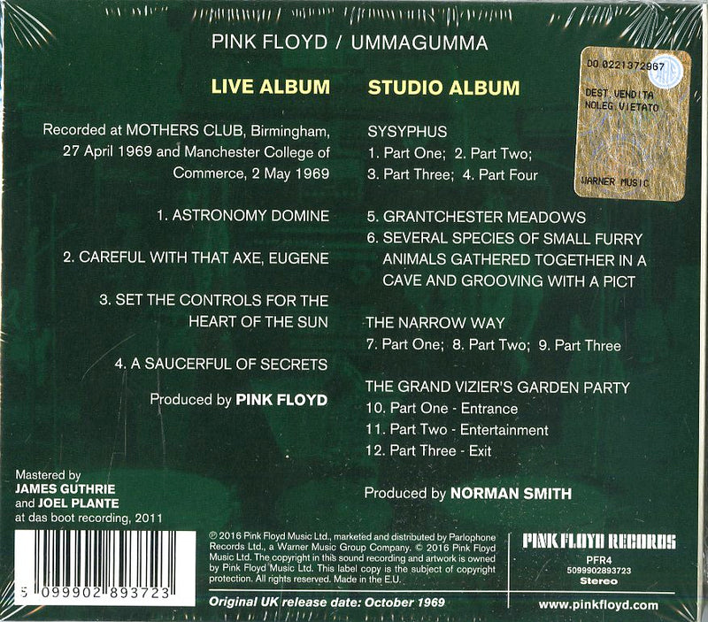 Pink Floyd - Ummagumma (Remastered) Cd 5099902893723