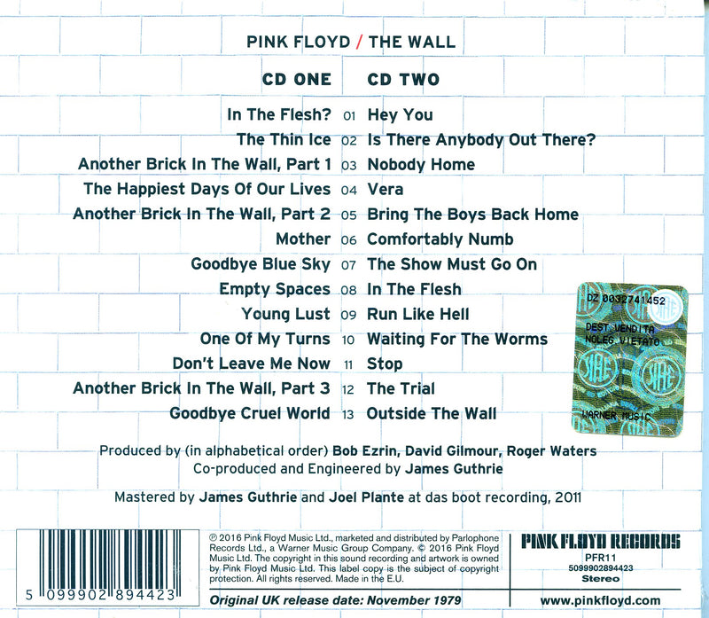 Pink Floyd - The Wall Cd 5099902894423