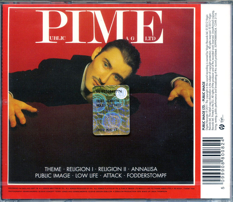 Public Image Limited - Public Image (Remastered) CD 5099908800824