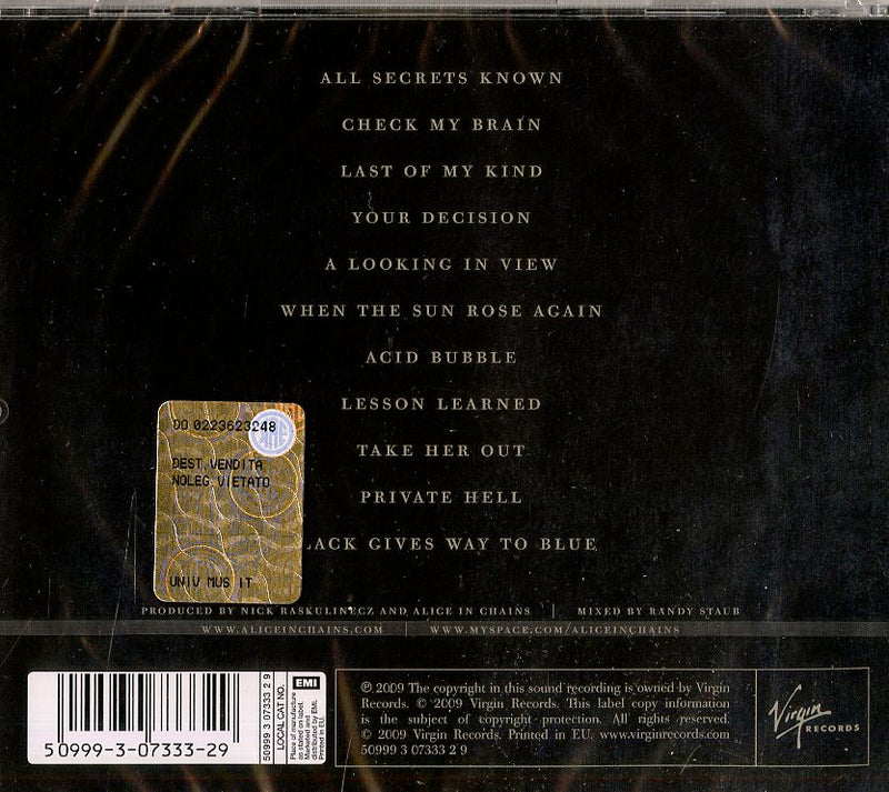 Alice In Chains - Black Give Way To Blue Cd 5099930733329