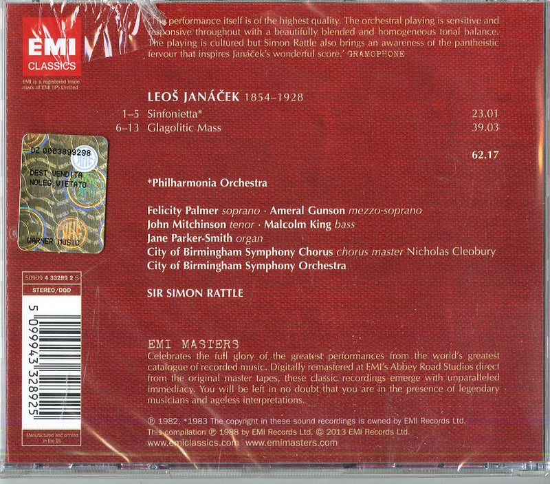 Rattle Simon( Direttore), City Of Birmingham Symphony Orchestra - Messa Glagolitica , Sinfonietta Cd 5099943328925