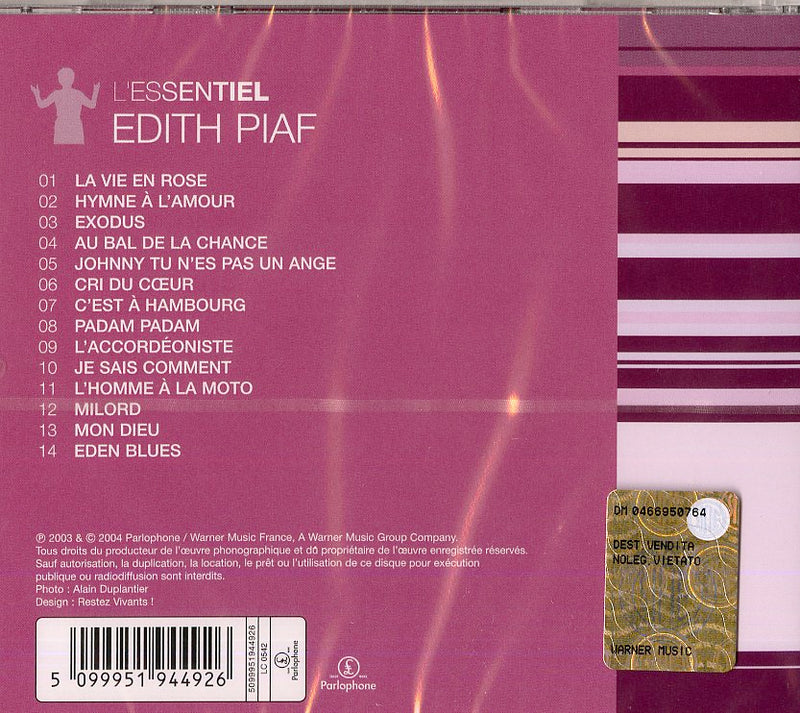 Piaf Edith - L'Essentiel Cd 5099951944926