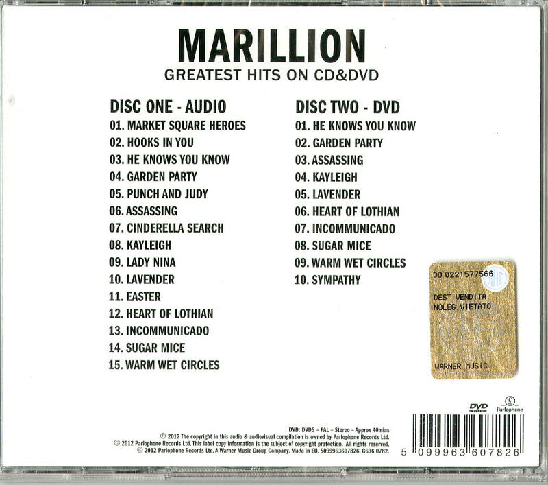 Marillion - Greatest Hits On Cd&Dvd Cd 5099963607826