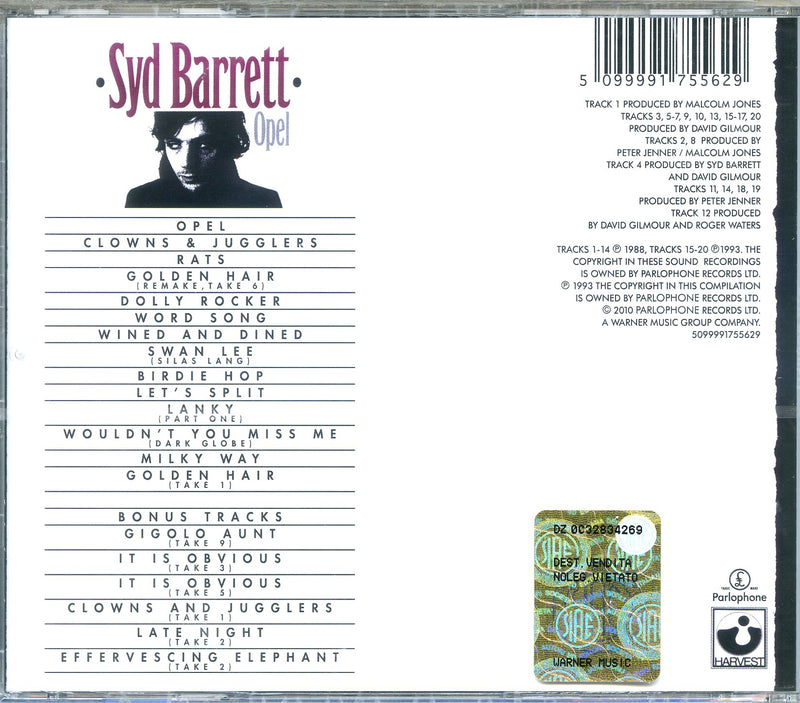 Barrett Syd - Opel (Remastered) CD 5099991755629