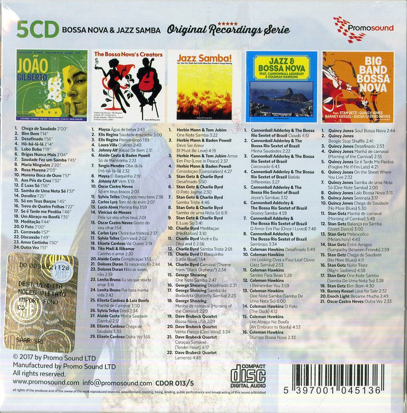 Compilation - Bossa Nova & Jazz Samba Cd 5397001045136