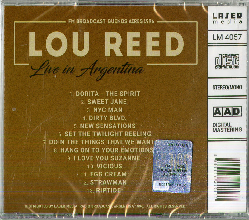 Reed Lou - Live In Argentina Cd 5562876240577