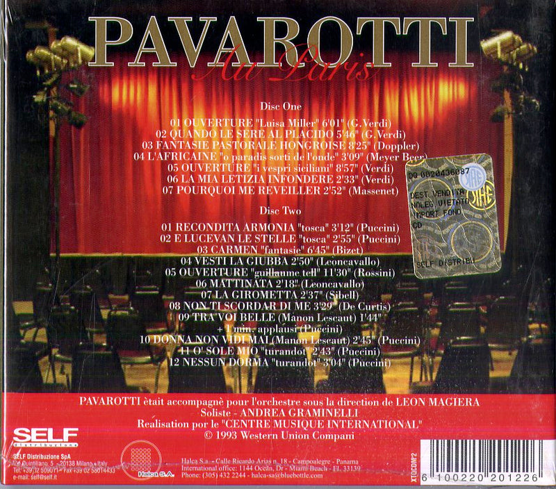 Pavarotti Luciano - Au Paris Cd 6100220201226