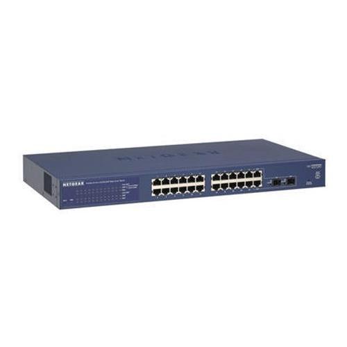 NETGEAR GS724T SWITCH 24 PORTE LAN RJ-45 10/100/1000 MBPS + 2 PORTE UPLINK FIBRA SFP GARANZIA ITALIA (GS724T-400EUS)