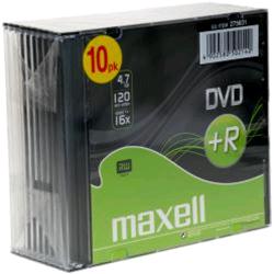 MAXELL DVD+R 4.7GB 8X SLIM CASE CONFEZIONE 10PZ