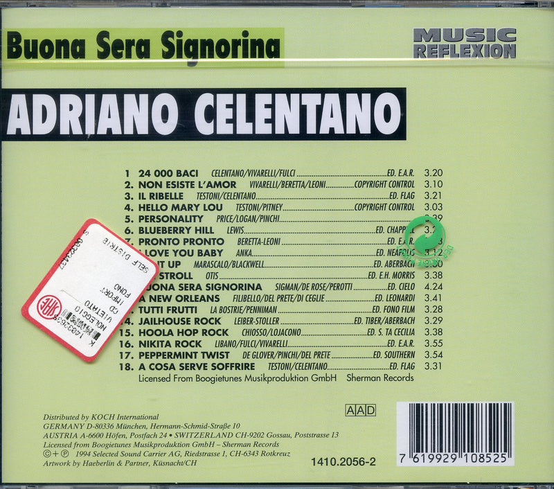 Celentano Adriano - Buona Sera Signorina Cd 7619929108525