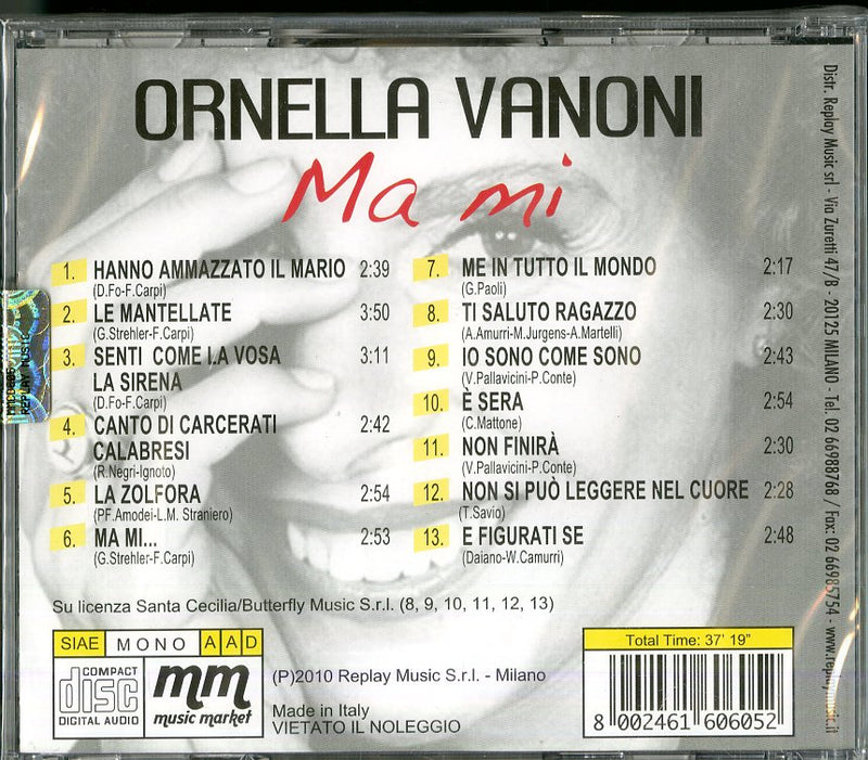 Vanoni Ornella - Ma Mi CD 8002461606052