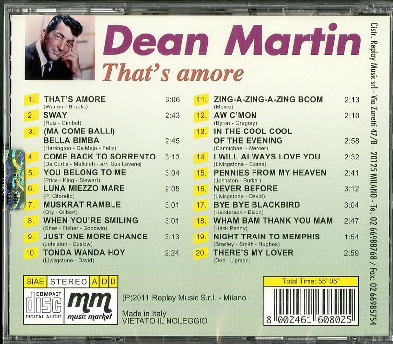 Martin Dean - That'S Amore CD 8002461608025