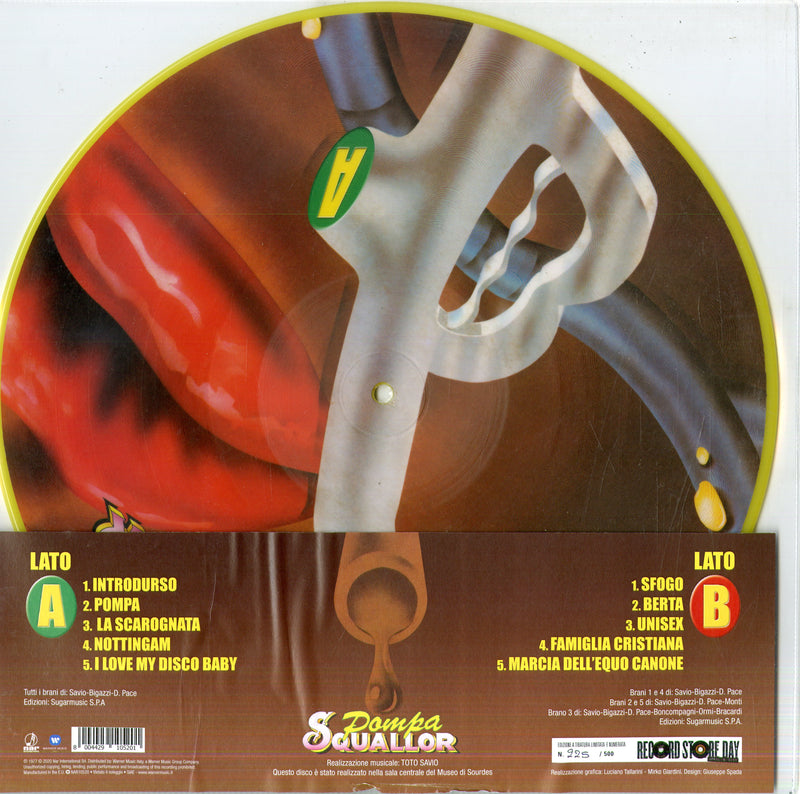 Squallor - Pompa (12" Picture Disc Limited Edt. Numerato) (Rsd 2020) Lp 8004429105201