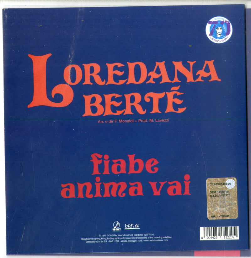 Berte Loredana - Fiabe, Anima Vai (7" Vinyl Red Con Cartolina Personalizzata Limited Edt.) Lp 8004429112209