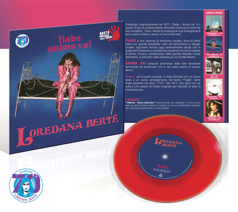 Berte Loredana - Fiabe, Anima Vai (7" Vinyl Red Con Cartolina Personalizzata Limited Edt.) Lp 8004429112209
