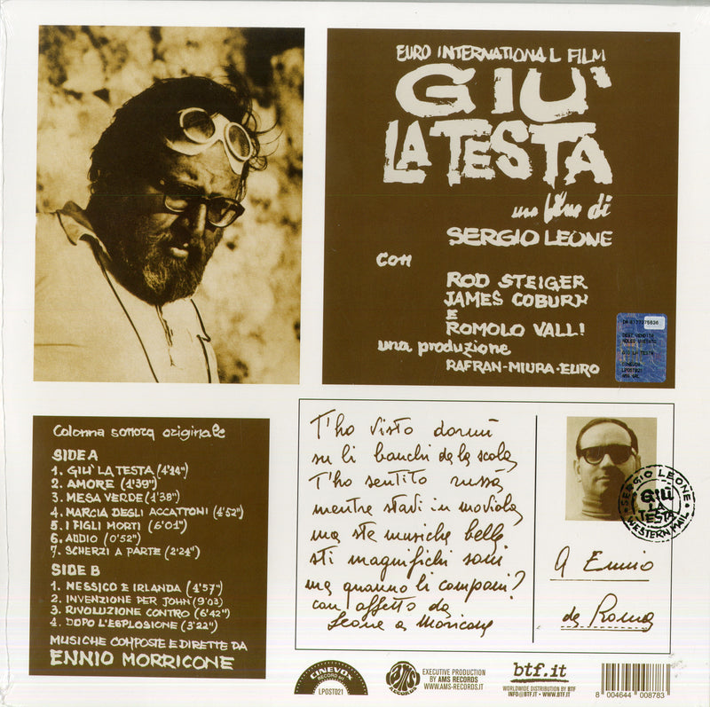 O. S. T-. GiÃ¹ La Testa( Ennio Morricone) - GiÃ¹ La Testa (180 Gr. Vinyl Crystal Limited Edt.) Lp 8004644008783