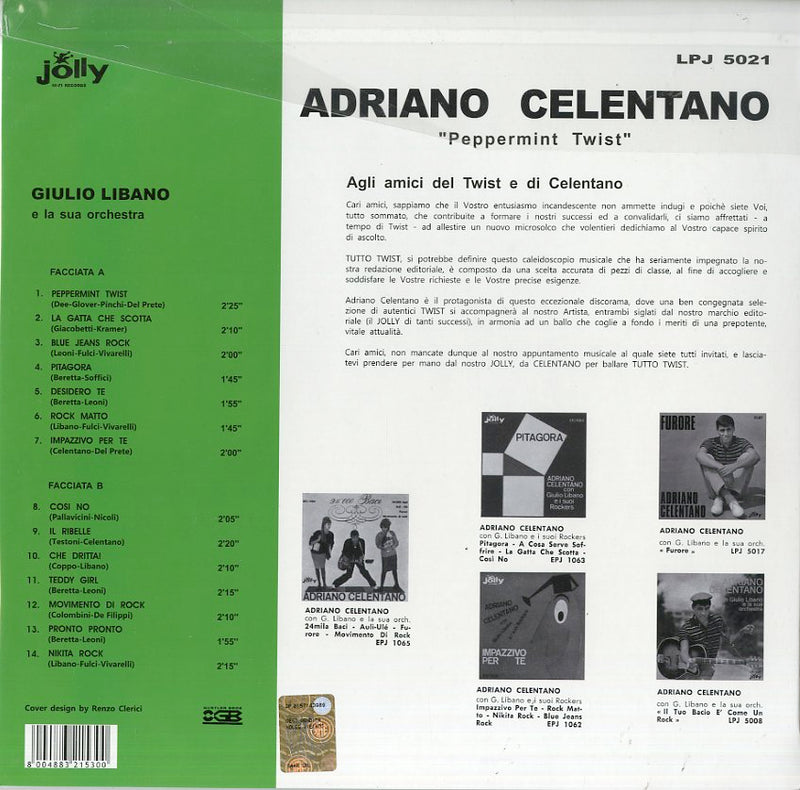 Celentano Adriano - Peppermint Twist (180 Gr.) Lp 8004883215300