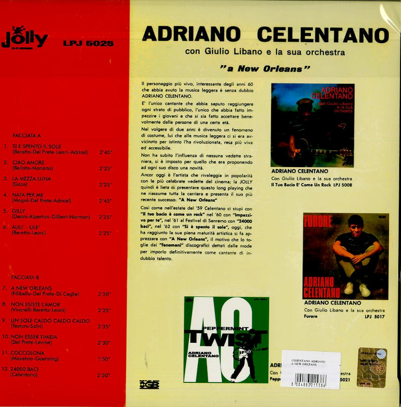 Celentano Adriano - A New Orleans (180 Gr.) Lp 8004883215386