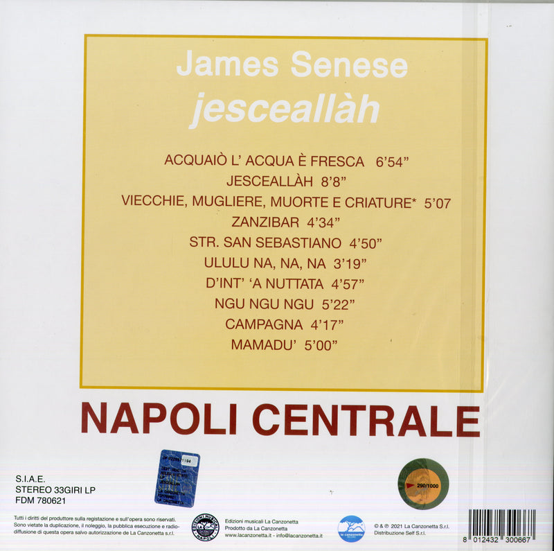 Napoli Centrale (James Senese) - Jesceallah (Vinile Numerato Edizione Remixata E Rimasterizzata Limited Edt.) Lp 8012432300667