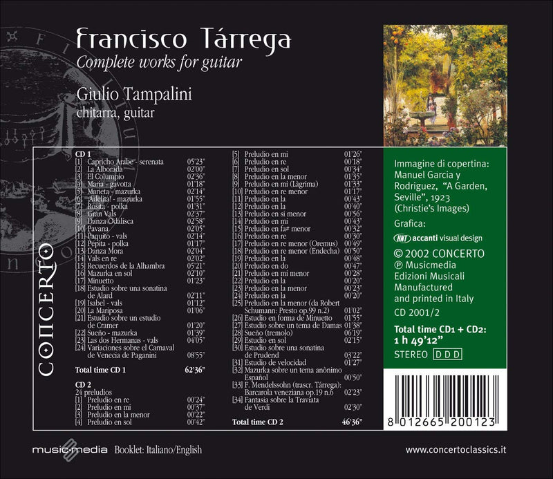 Giulio Tampalini (Chitarra) - Integrale Della Musica Per Chitarra Cd 8012665200123