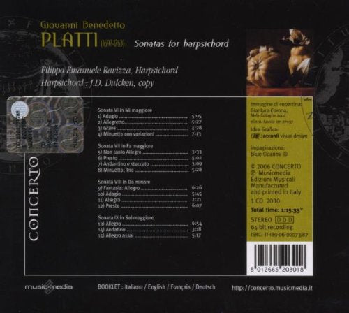 Filippo Ravizza (Clavicembalo) - Integrale Delle Sonate Vol.2 Cd 8012665203018