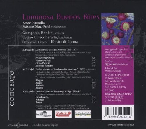 Giampaolo Bandini( Chitarra), Cesare Chiacchiaretta( Bandoneon) - Luminosa Buenos Aires Cd 8012665205210