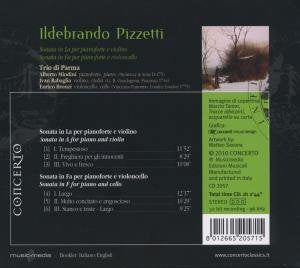 Trio Di Parma: Miodini( Piano), Rabaglia( Violino), Bronzi( Violoncello) - Sonata In La Per Piano E Violino,Sonata In F Per Piano E Violoncello Cd 8012665205715