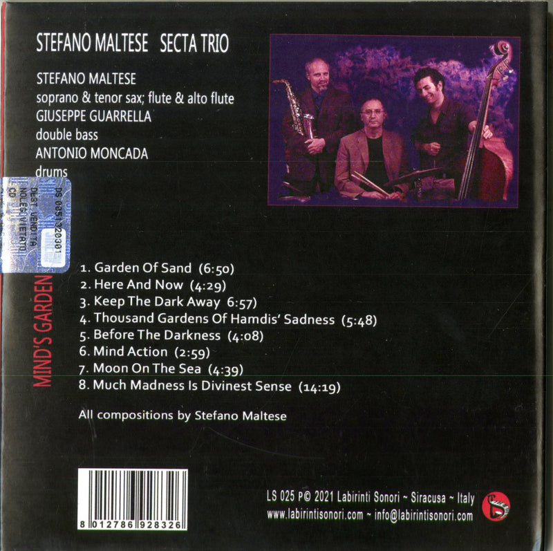 Maltese Stefano Secta Trio - Mind'S Garden Cd 8012786928326