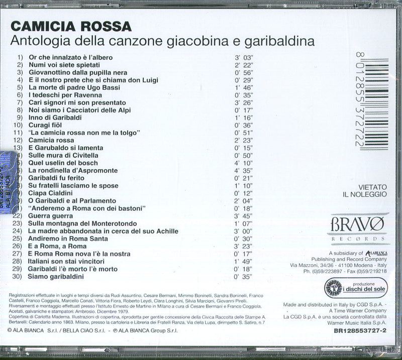 Compilation - Camicia Rossa Antologia Della Canzone Comunista Cd 8012855372722