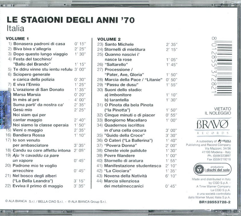 Compilation - Le Stagioni Degli Anni '70 Vol.1 E 2 Cd 8012855372821