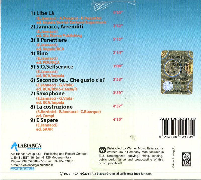 Jannacci Enzo - Secondo Te... Che Gusto C'E' Cd 8012855404324