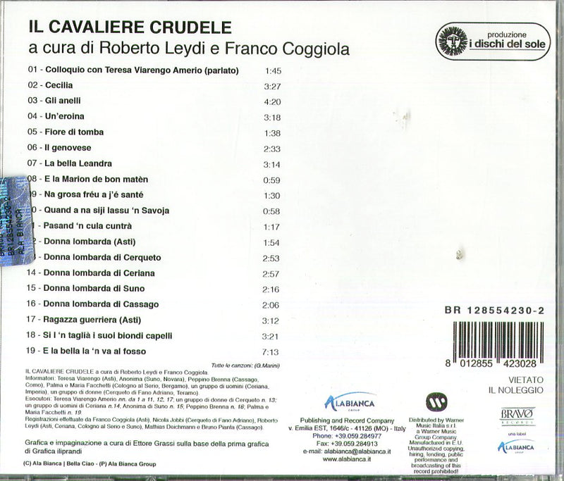 Compilation - Il Cavaliere Crudele (Ri-Masterizzato) Cd 8012855423028